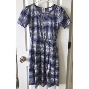 Lularoe Amelia Jacquard Geometric Lines Dress